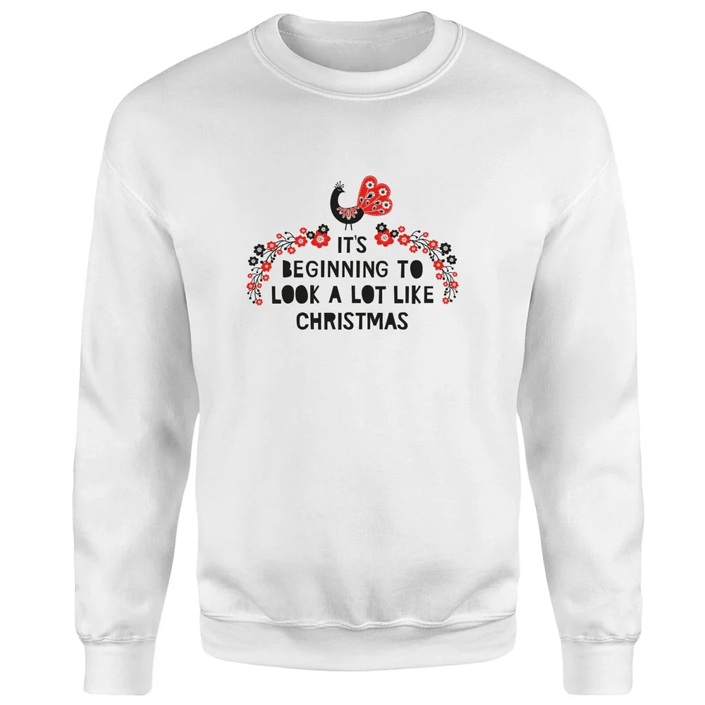 It's Beginning To Look A Lot Like Christmas Sweatshirt - White - S - Wit Afbeelding 1
