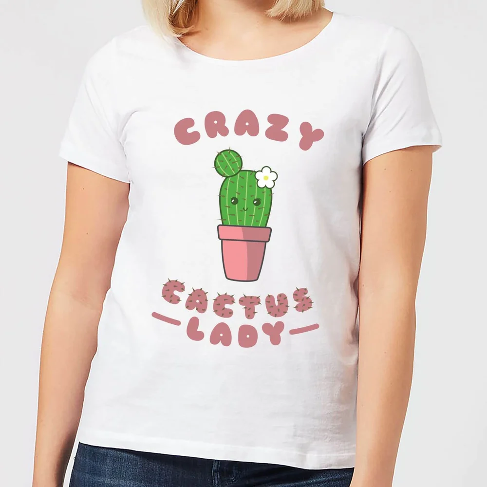Crazy Cactus Lady Women's T-Shirt - White - S - Wit Afbeelding 1