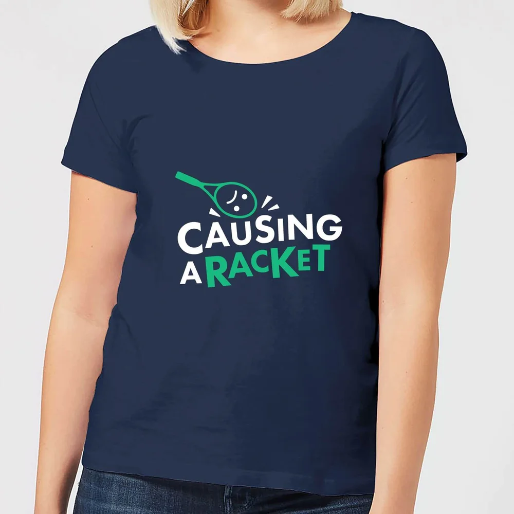 Causing a Racket Dames t-shirt - Navy - S - Navy blauw Afbeelding 1