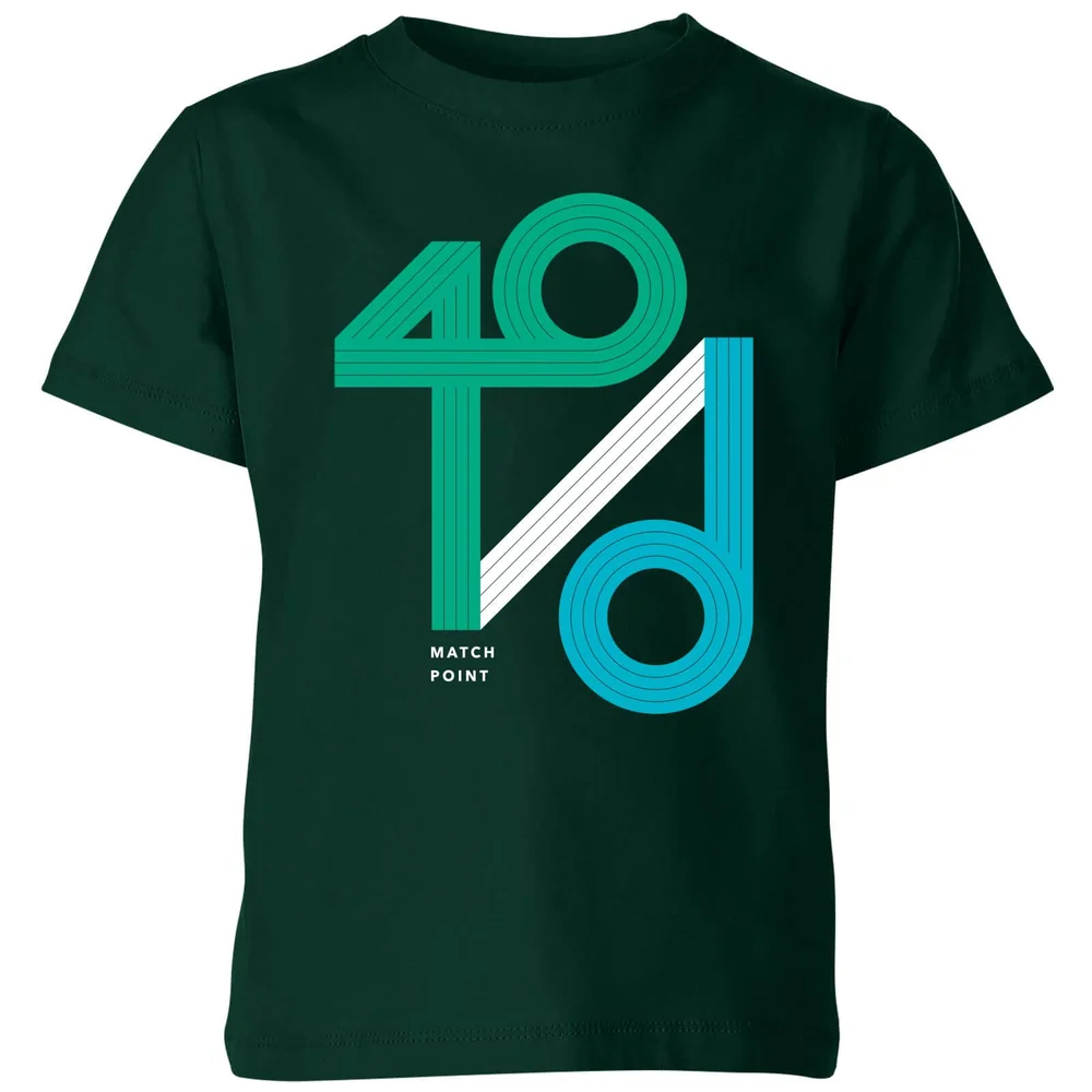 40 / d Matchpoint Kinder T-shirt - Donkergroen - 98/104 (3-4 jaar) - Forest Green Afbeelding 1