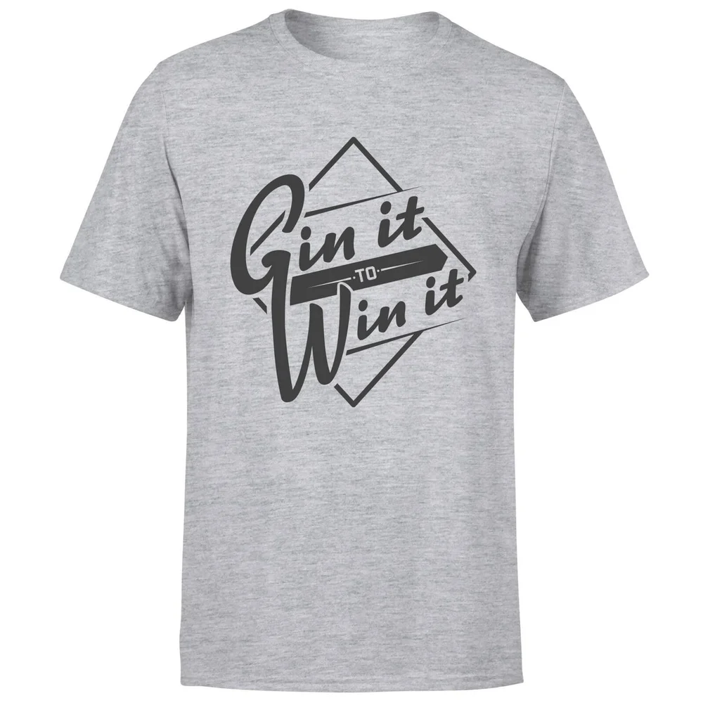 Gin it to Win it T-Shirt - Grey - S - Grijs Afbeelding 1
