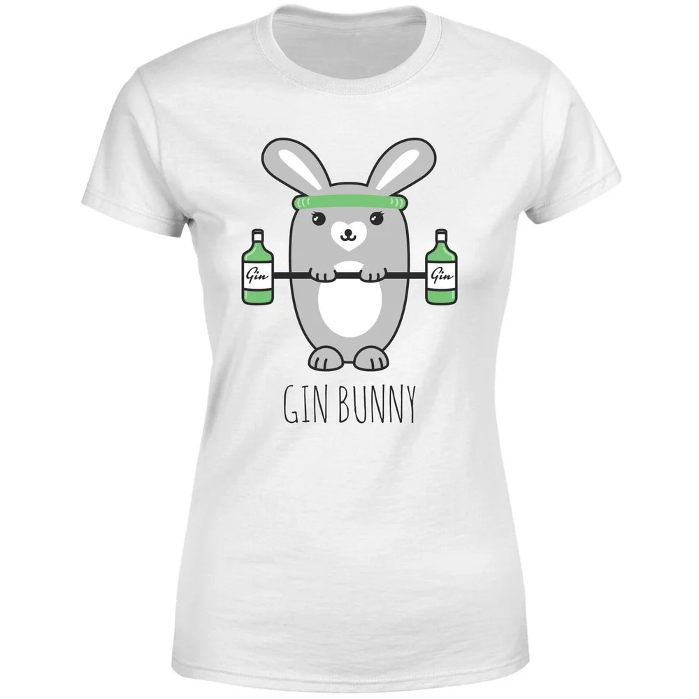 Gin Bunny Women's T-Shirt - White - S - Wit Afbeelding 1