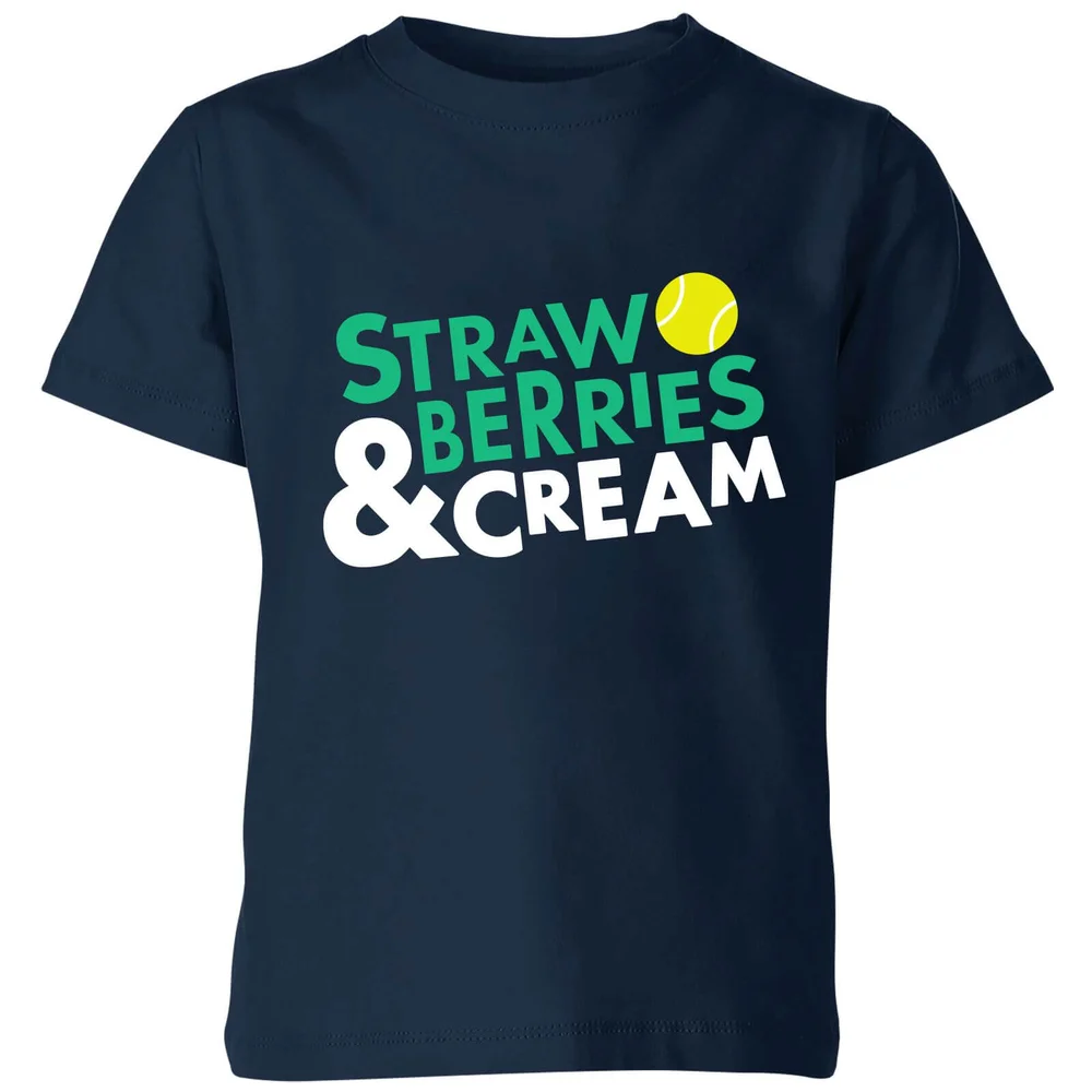 Strawberries and Cream Kinder T-shirt - Navy - 98/104 (3-4 jaar) - Navy blauw Afbeelding 1