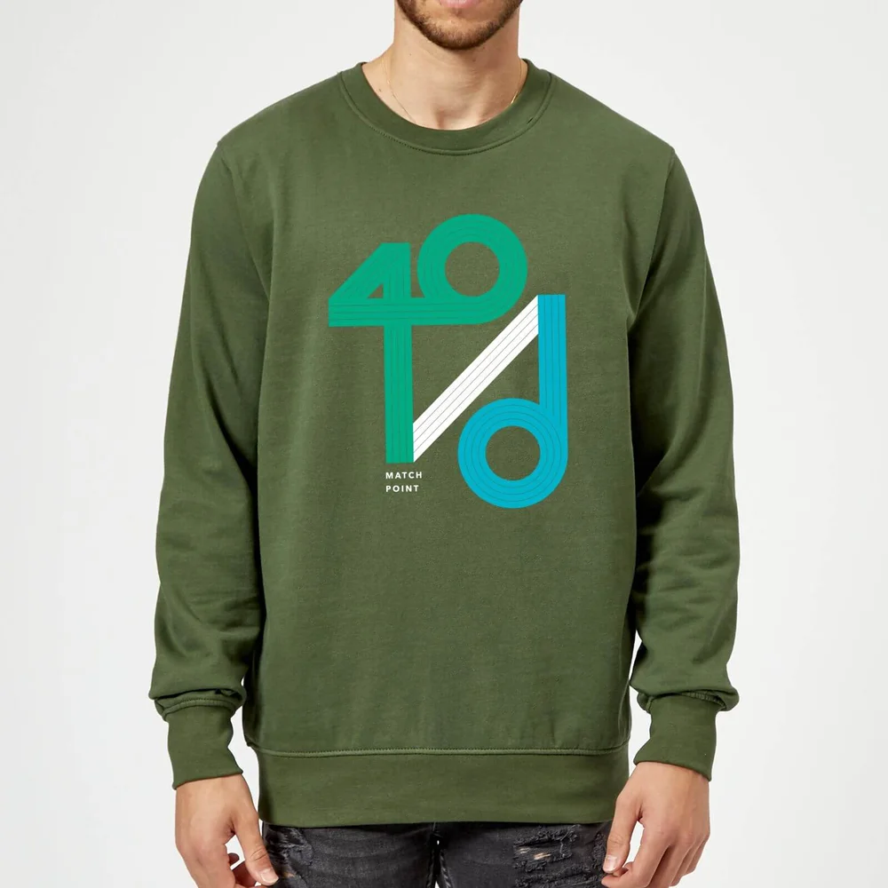 40 / d Match Point Sweatshirt - Forest Green - S - Kelly Green Afbeelding 1