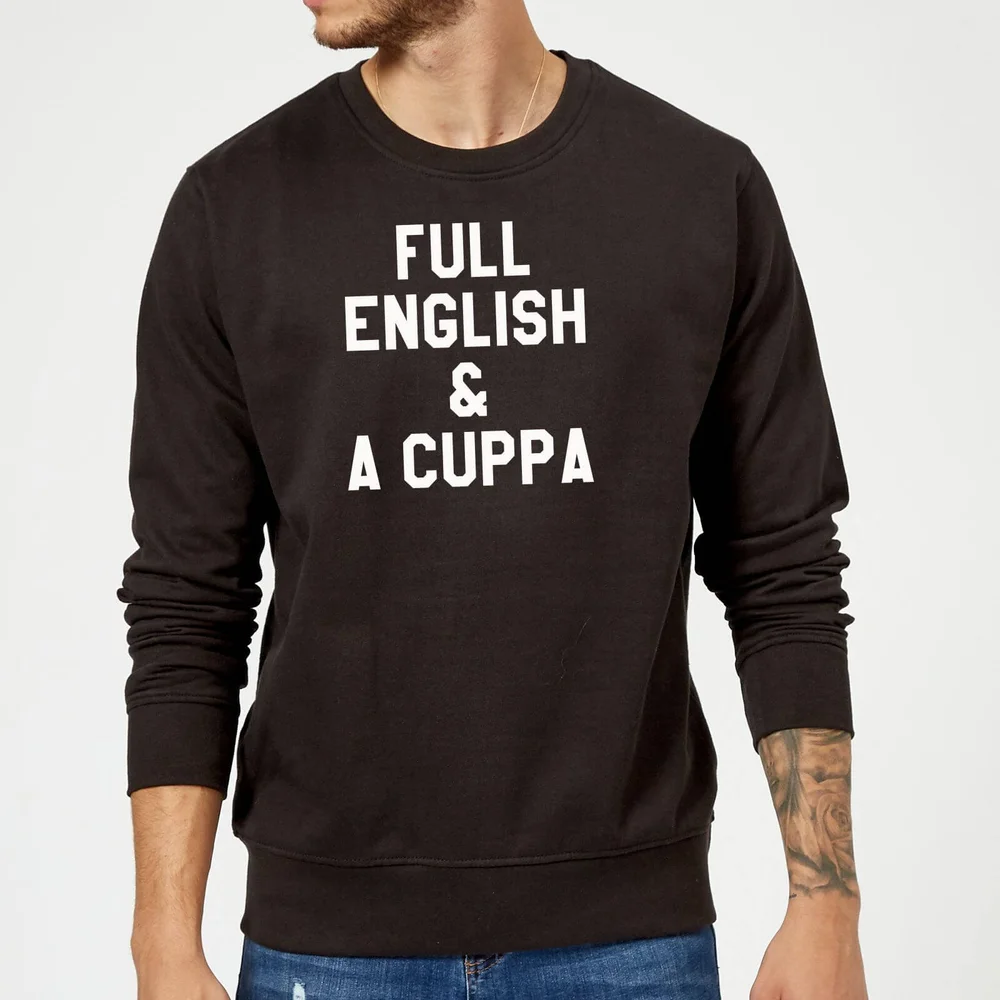 Full English and a Cuppa Sweatshirt - Black - S - Zwart Afbeelding 1