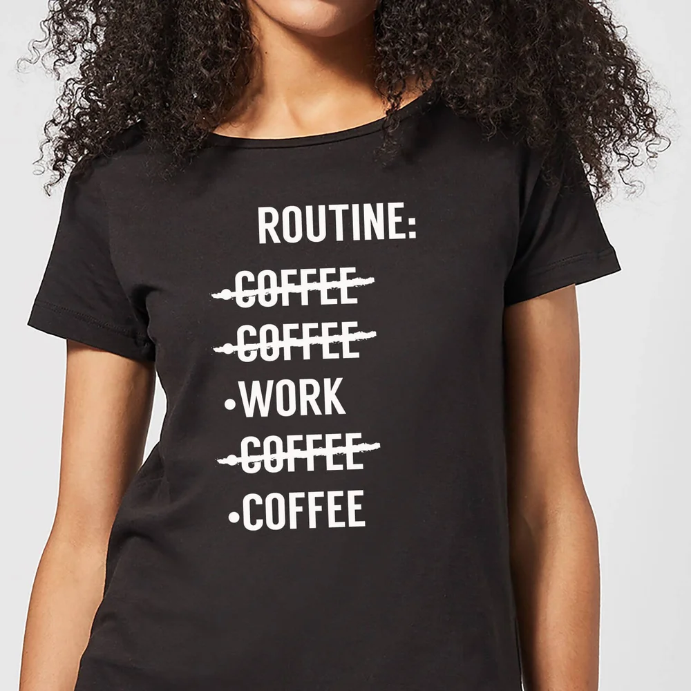 Coffee Routine Women's T-Shirt - Black - 3XL Afbeelding 1