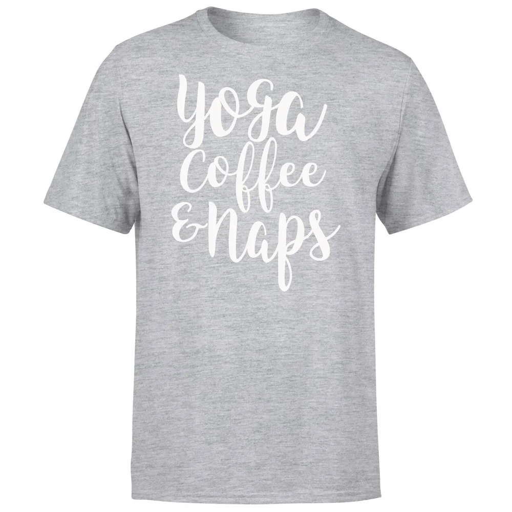 Yoga Coffee and Naps T-Shirt - Grey - S - Grijs Afbeelding 1