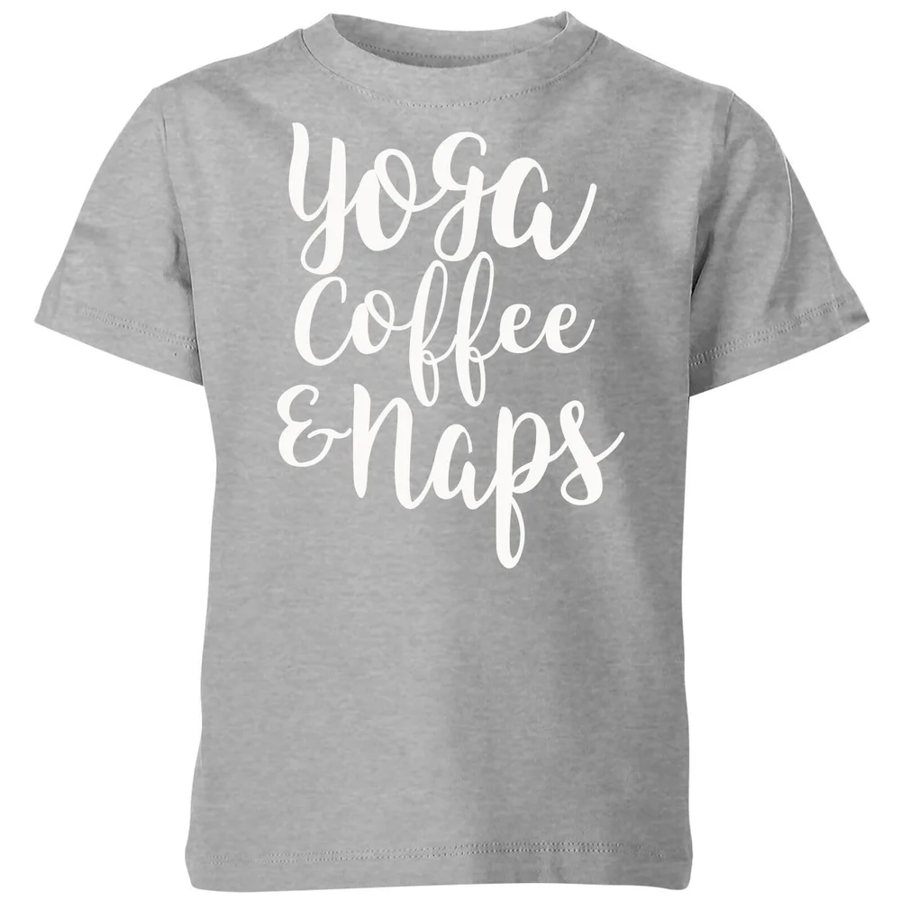 Yoga Coffee and Naps Kids' T-Shirt - Grey - 98/104 (3-4 jaar) - Grijs Afbeelding 1