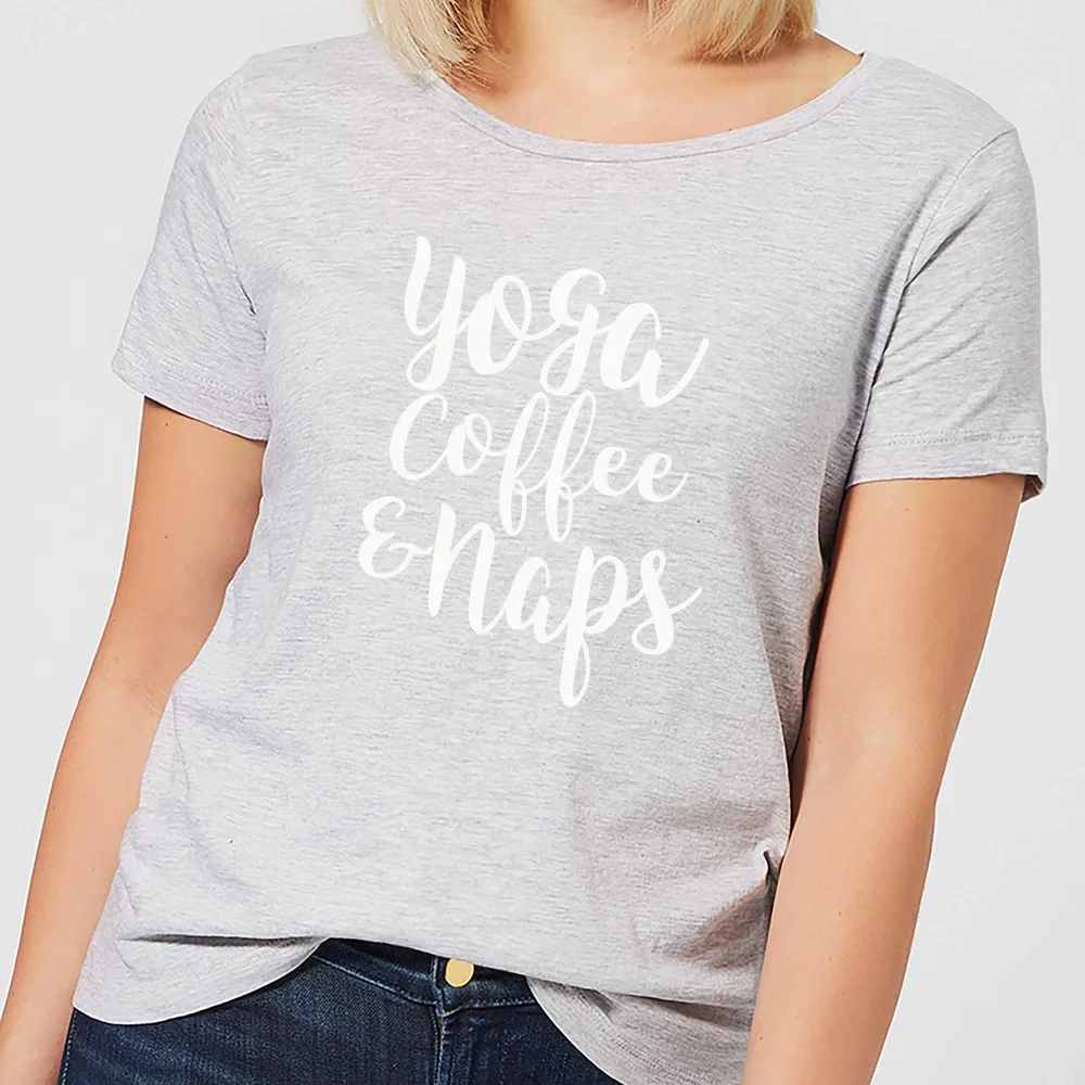 Yoga Coffee and Naps Women's T-Shirt - Grey - S - Grijs Afbeelding 1