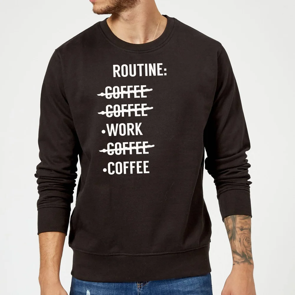 Coffee Routine Sweatshirt - Black - S - Zwart Afbeelding 1