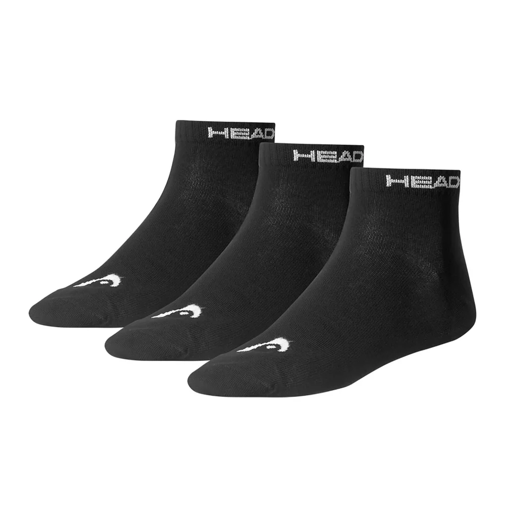Head Men's 3 Pack Quarter Socks - Black - UK 6-8 - Zwart Afbeelding 1