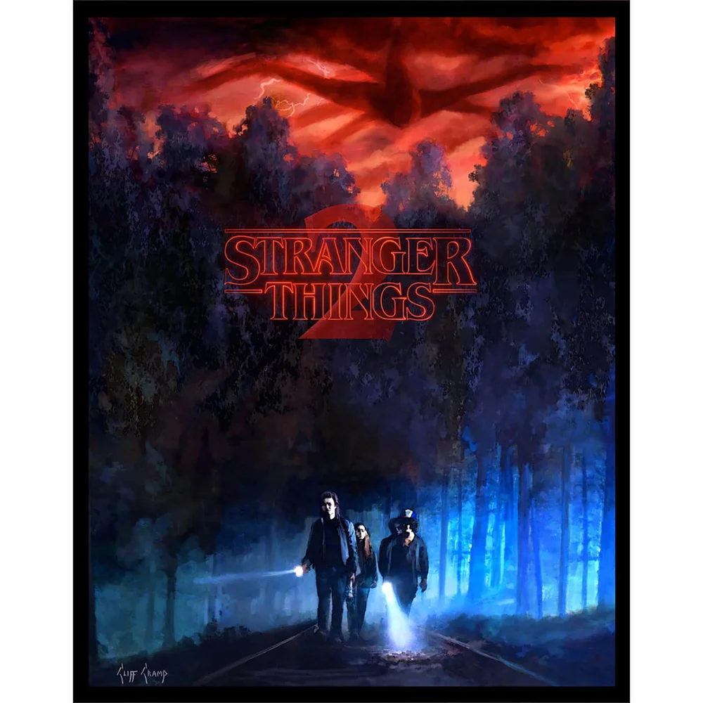 Stranger Things 2 'They're Going Somewhere' Lithograph with Glow in the Dark Layer by Cliff Cramp - Zavvi UK Exclusive Afbeelding 1
