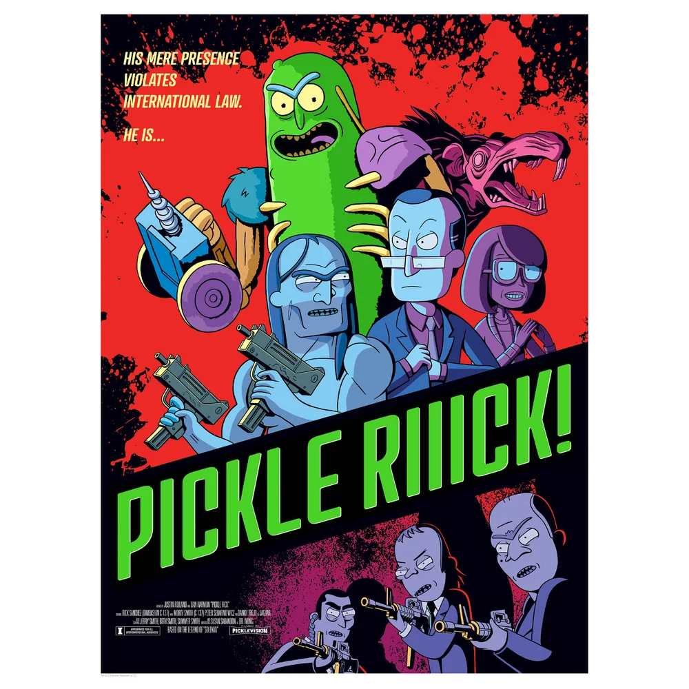 Rick and Morty Pickle Rick Print - Zavvi UK Exclusive (300 exemplaren) Afbeelding 1