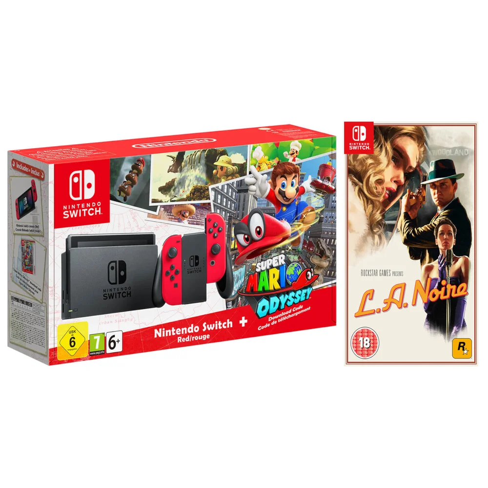 Nintendo Switch Super Mario Odyssey Limited Edition Bundle & LA Noire Remastered Afbeelding 1