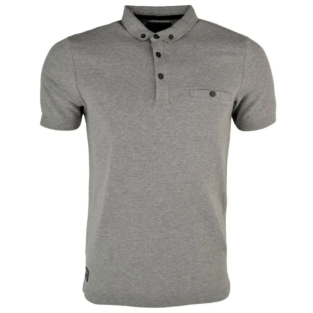 Dissident Men's Dalwood Polo Shirt - Mid Grey Marl - S - Grijs Afbeelding 1