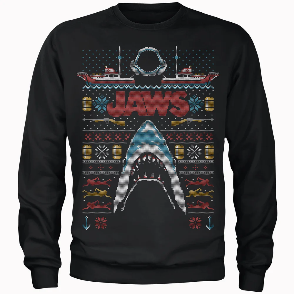 Jaws Kersttrui - Zwart - S Afbeelding 1