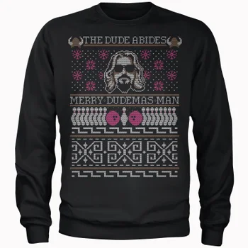 The Dude Abides Merry Dudemas Man Kersttrui - Zwart
