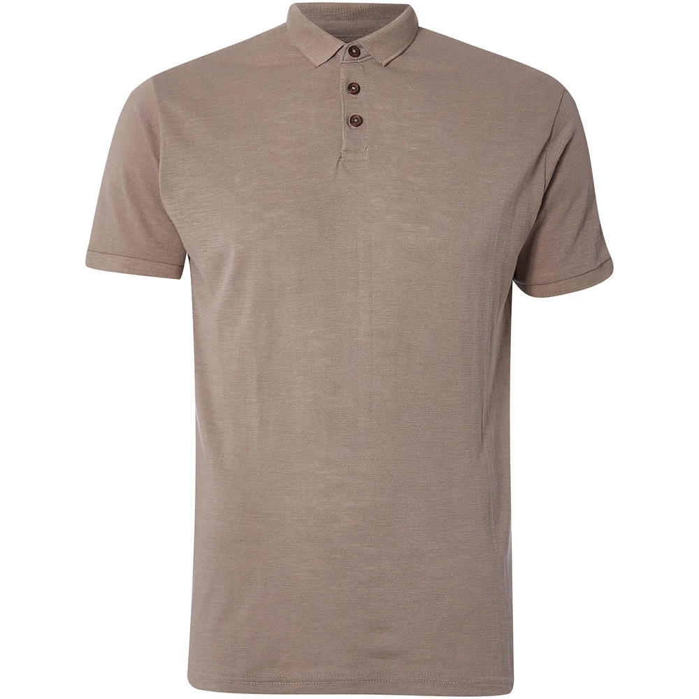 D-Struct Men's Slub Polo Shirt - Mink - S - Grijs Afbeelding 1