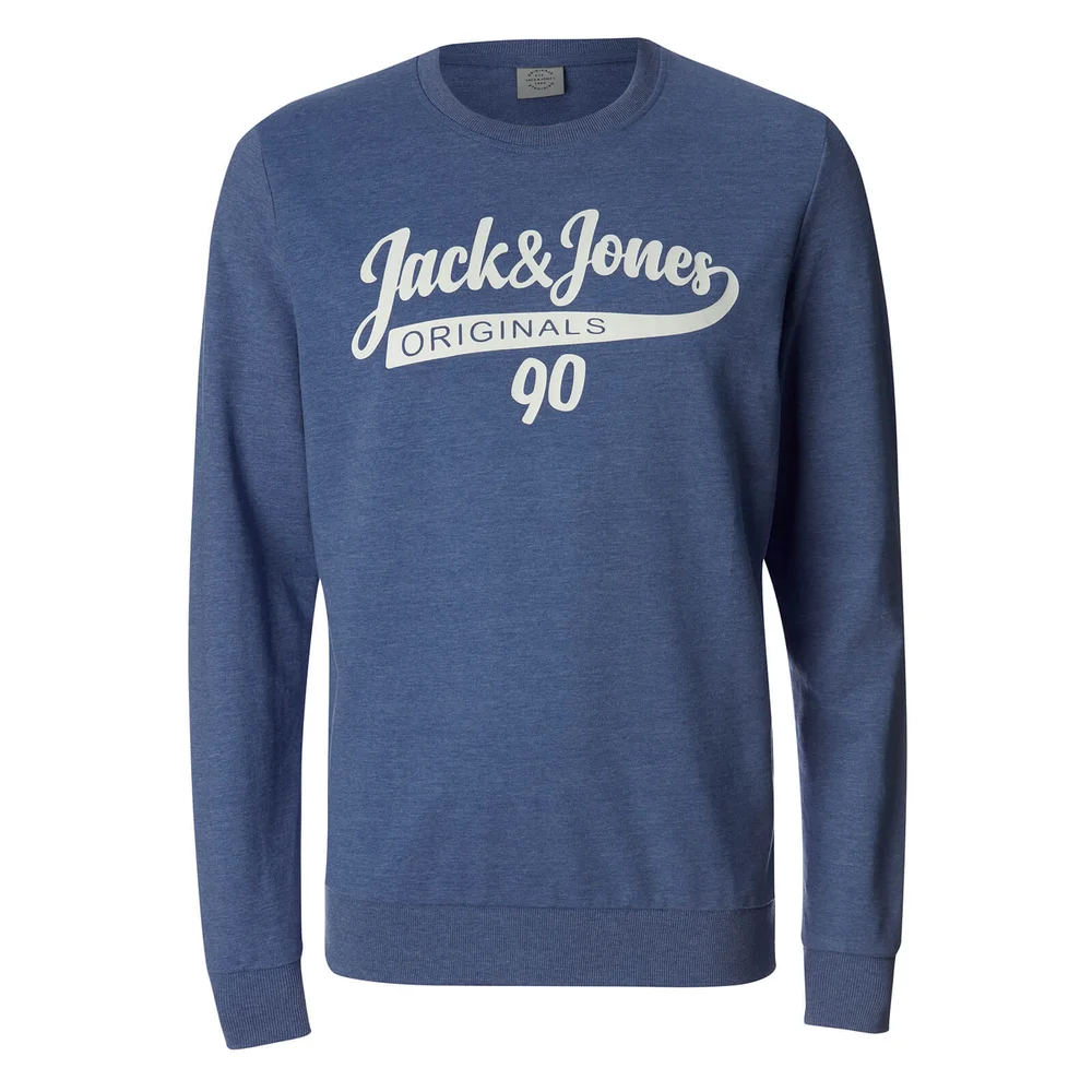 Jack & Jones Men's Originals Galions Large Logo Sweatshirt - Bleached Denim - S - Blauw Afbeelding 1