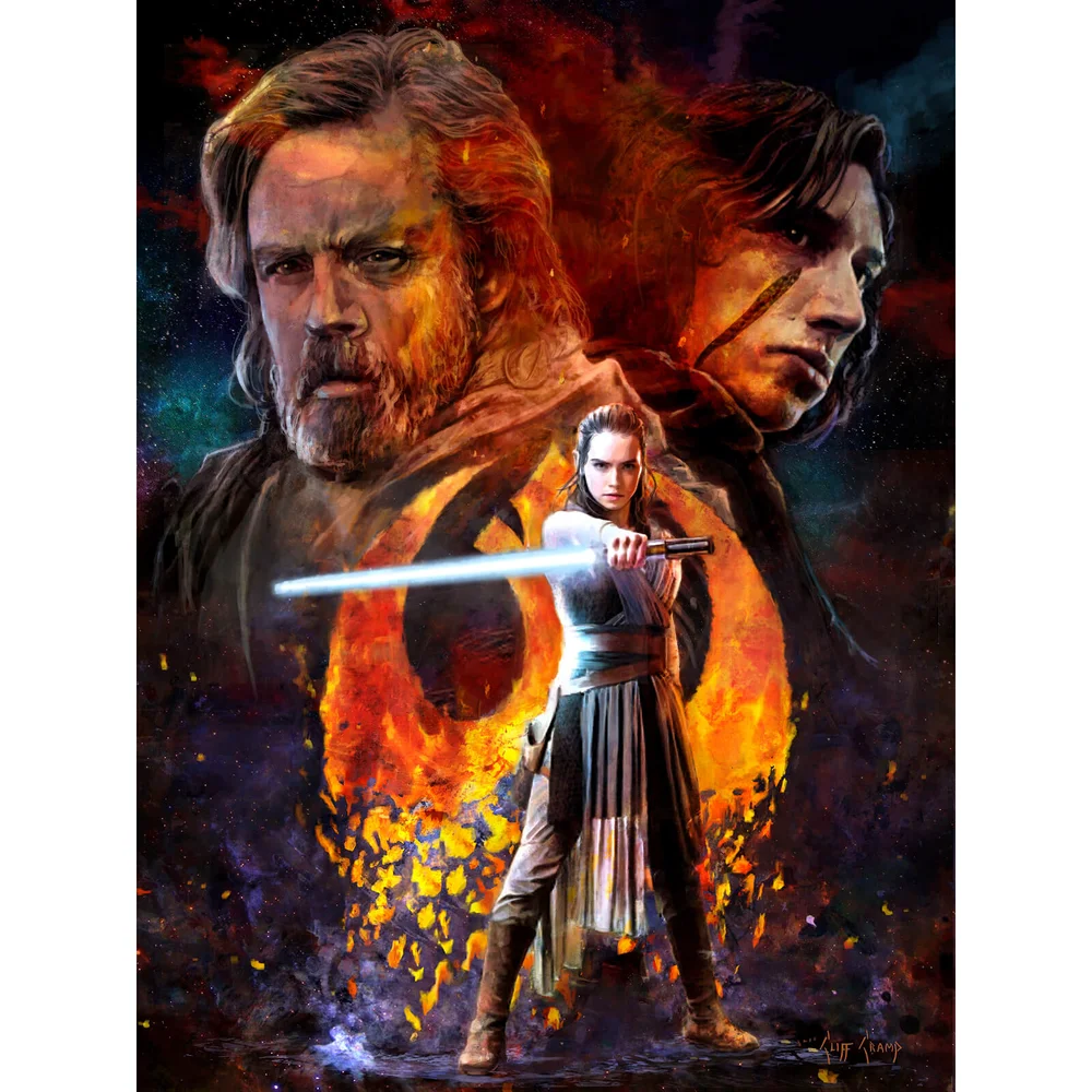 Star Wars: The Last Jedi "Disturbance" Lithografie door Cliff Cramp - Zavvi UK Exclusive Afbeelding 1