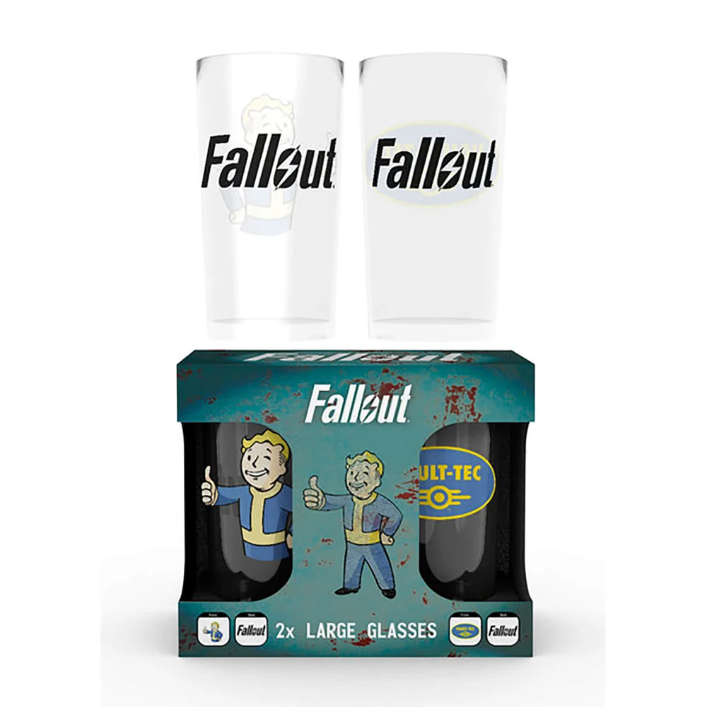 Fallout Vault Tec Large Glasses Twin Pack Afbeelding 1