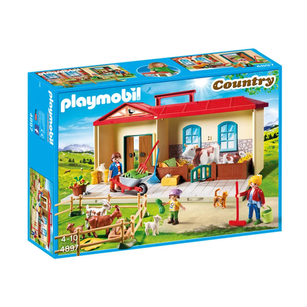 Playmobil Country Take Along Farm with Carry Handle and Fold-Out Stables (4897) Afbeelding 1