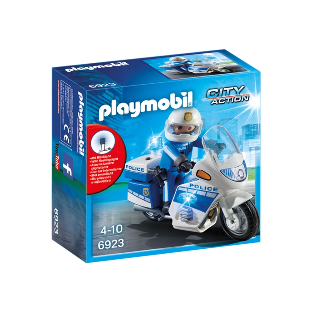 Playmobil City Action Police Bike with LED Light (6923) Afbeelding 1
