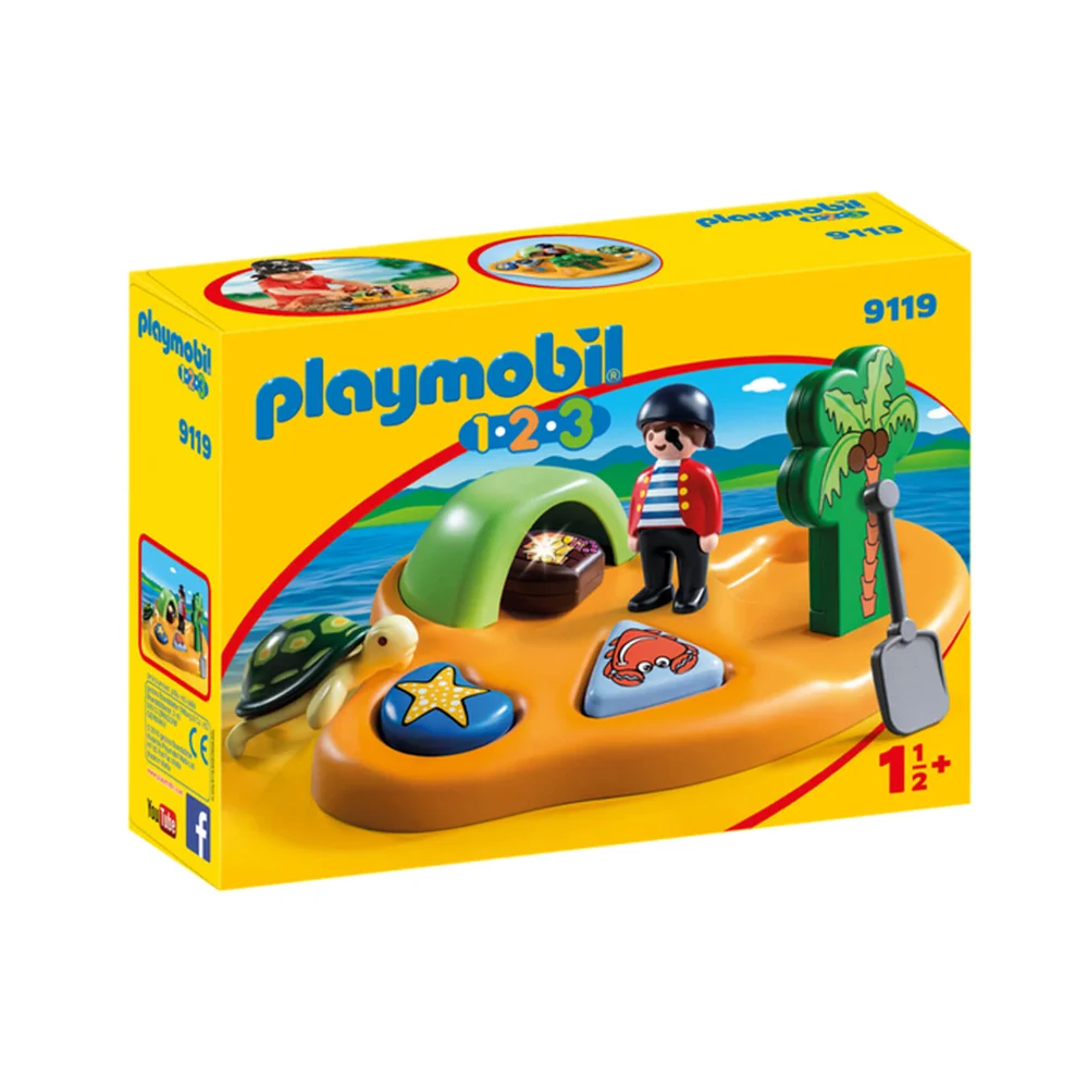 Playmobil 1.2.3 Pirate Island with Shape Sorting Function (9119) Afbeelding 1