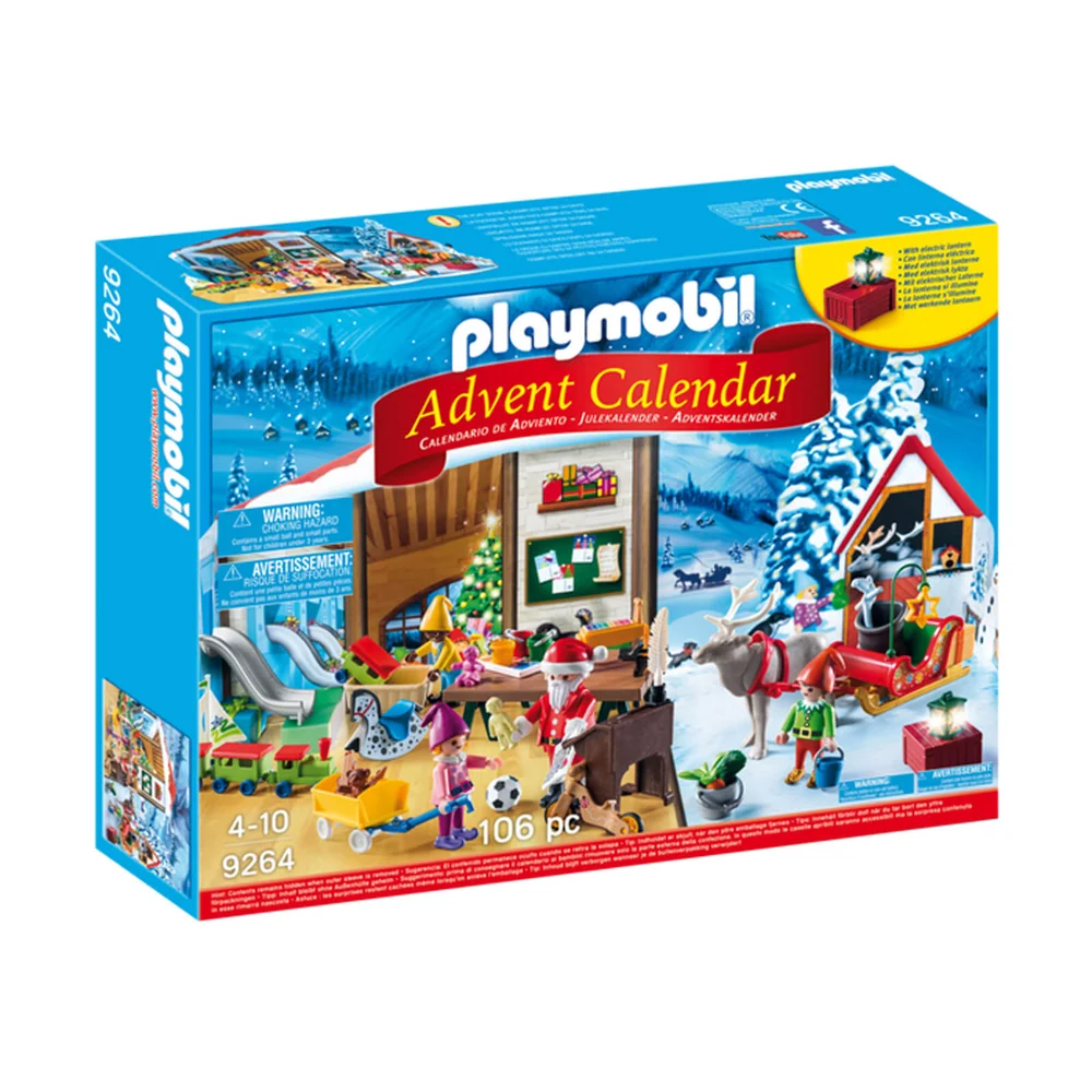 Playmobil adventskalender 'Kerstmannenwerkplaats' met elektronische lantaarn (9264) Afbeelding 1