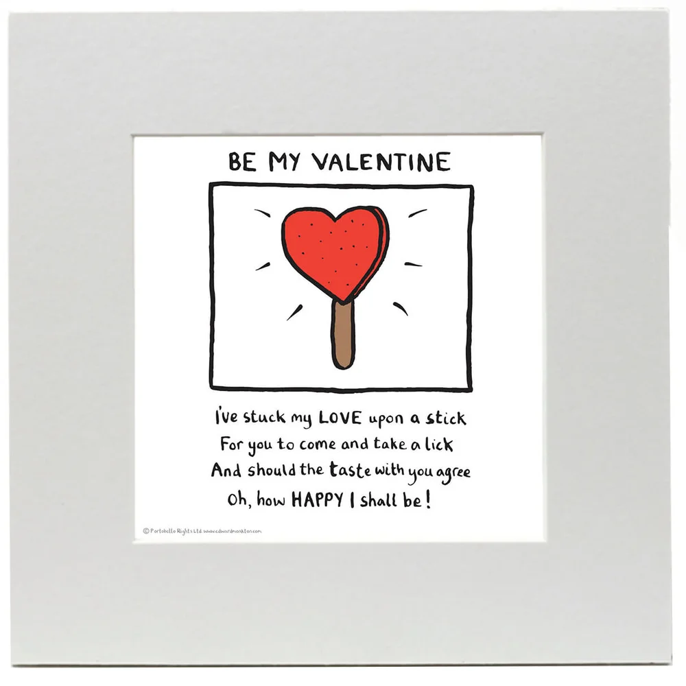 Edward Monkton Be My Valentine Print Afbeelding 1