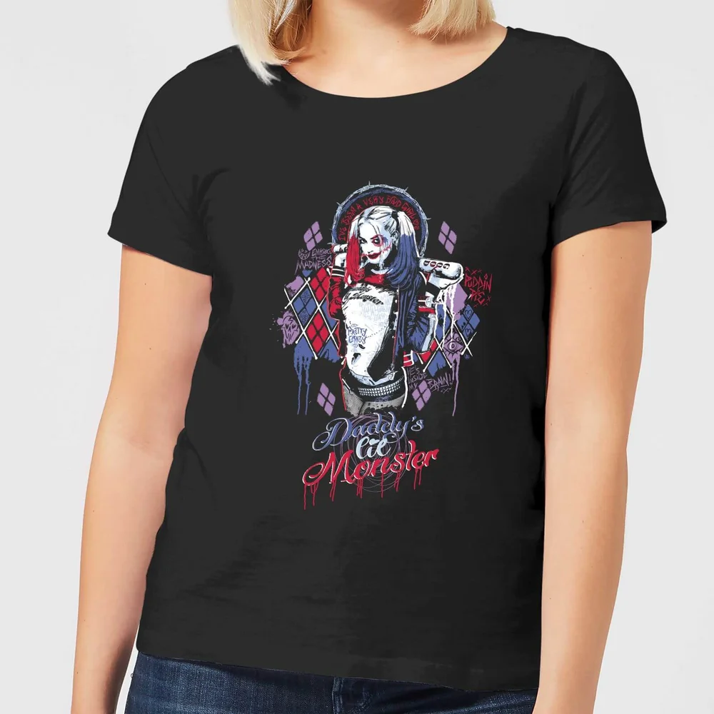 DC Comics Suicide Squad Daddy's Lil Monster Dames T-shirt - Zwart - S Afbeelding 1