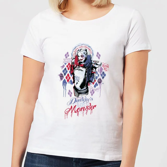 DC Comics Suicide Squad Daddy's Lil Monster Dames T-shirt - Wit