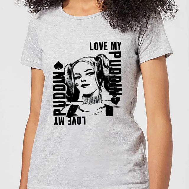 DC Comics Suicide Squad Harley Love Puddin Dames T-shirt - Grijs