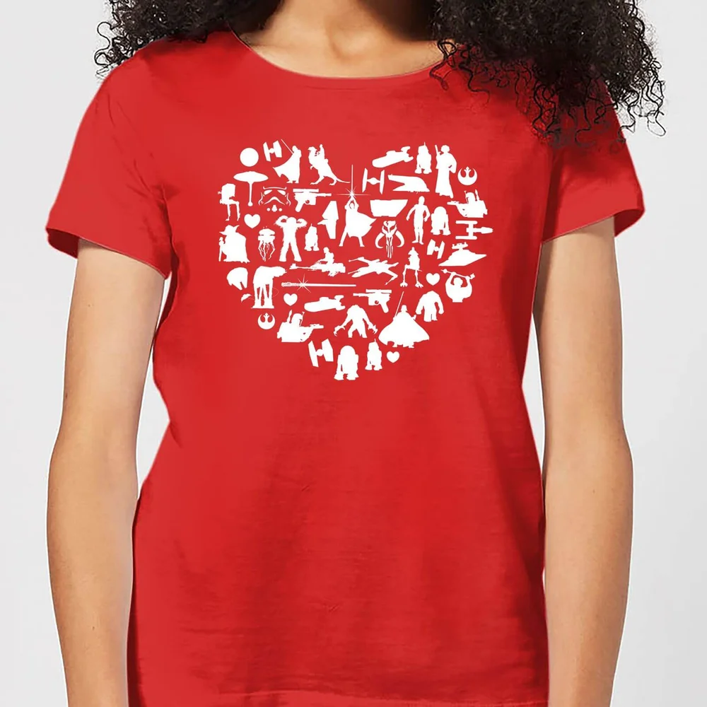Star Wars Hart Dames T-shirt - Rood - XXL - Rood Afbeelding 1