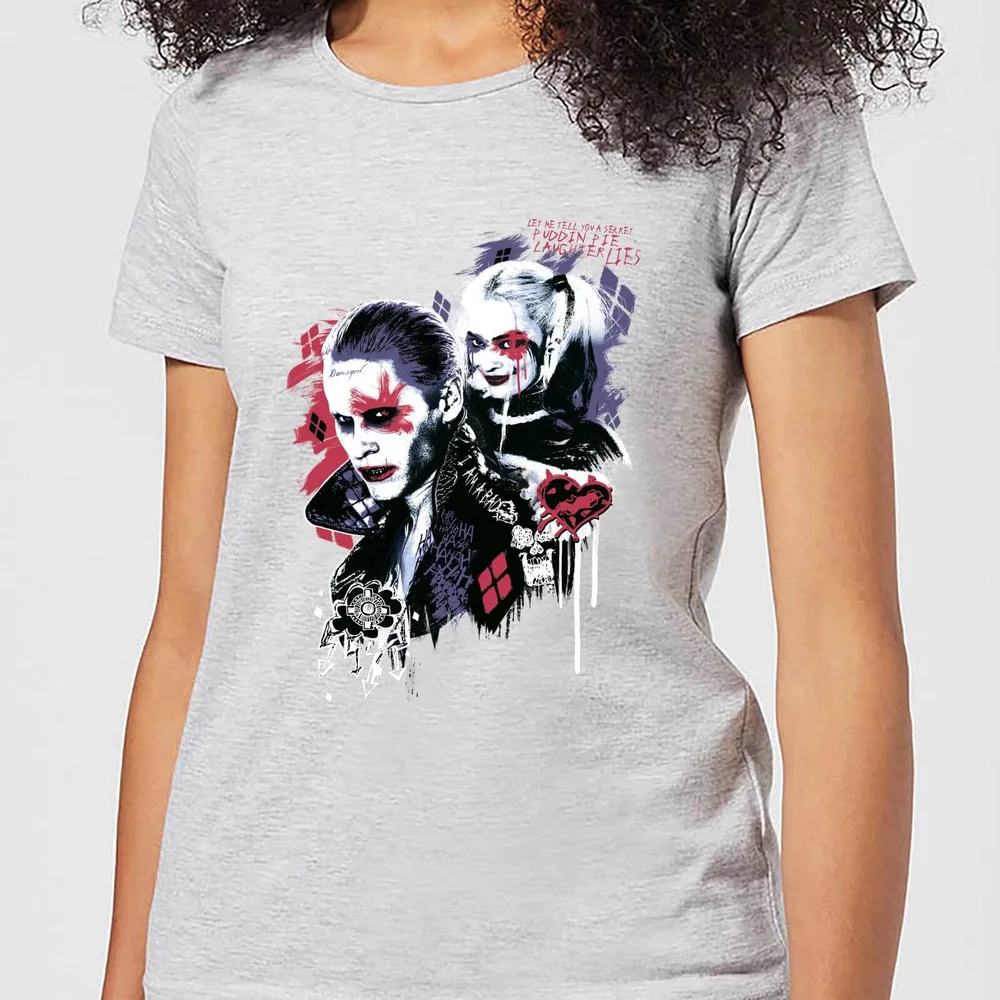 DC Comics Suicide Squad Harleys Puddin Dames T-shirt - Grijs - S Afbeelding 1