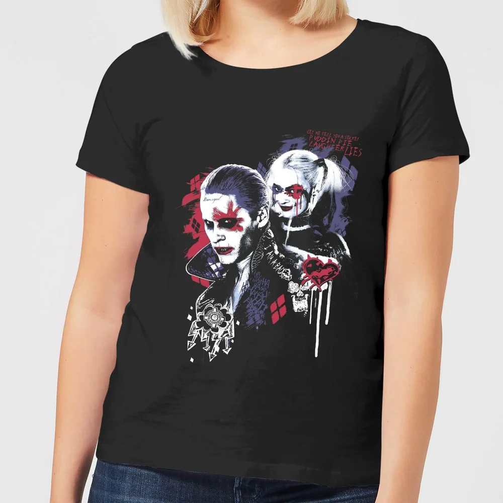 DC Comics Suicide Squad Harleys Puddin Dames T-shirt - Zwart - S Afbeelding 1