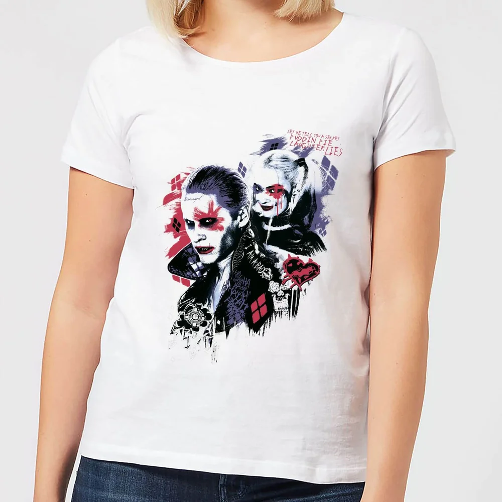 DC Comics Suicide Squad Harleys Puddin Dames T-shirt - Wit - S Afbeelding 1