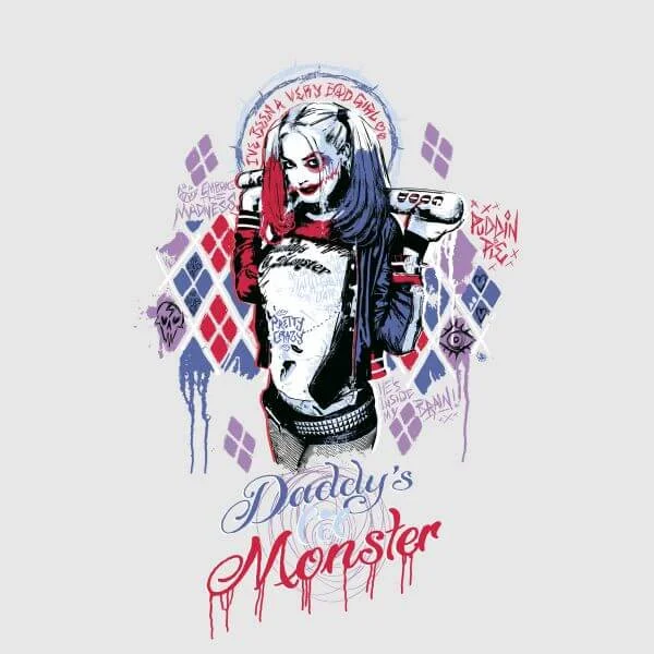 DC Comics Suicide Squad Daddy's Lil Monster Dames T-shirt - Grijs