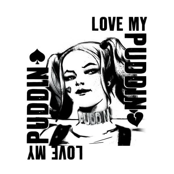 DC Comics Suicide Squad Harley Love Puddin Dames T-shirt - Wit