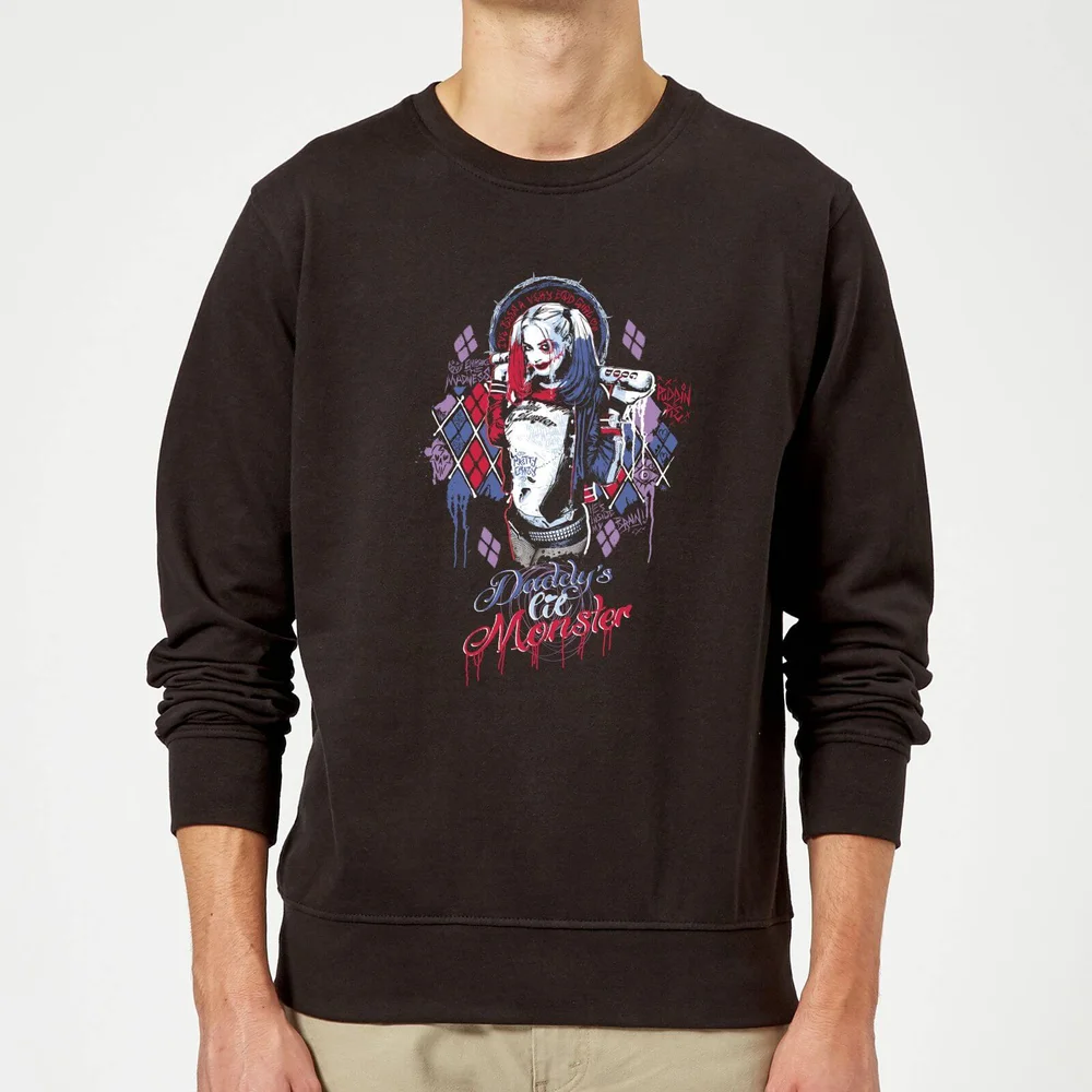 DC Comics Suicide Squad Daddy's Lil Monster Trui - Zwart - S Afbeelding 1