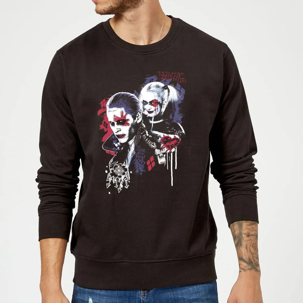 DC Comics Suicide Squad Harleys Puddin Trui - Zwart - S Afbeelding 1