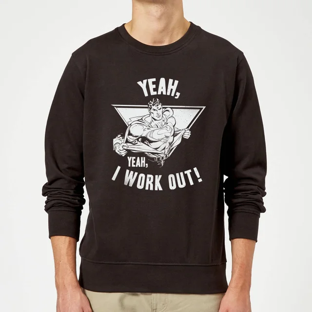 DC Comics Superman I Work Out Trui - Zwart