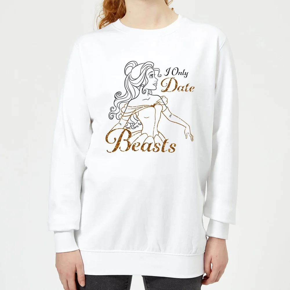 Disney Belle en het Beest I Only Date Beasts Dames trui - Wit - S Afbeelding 1