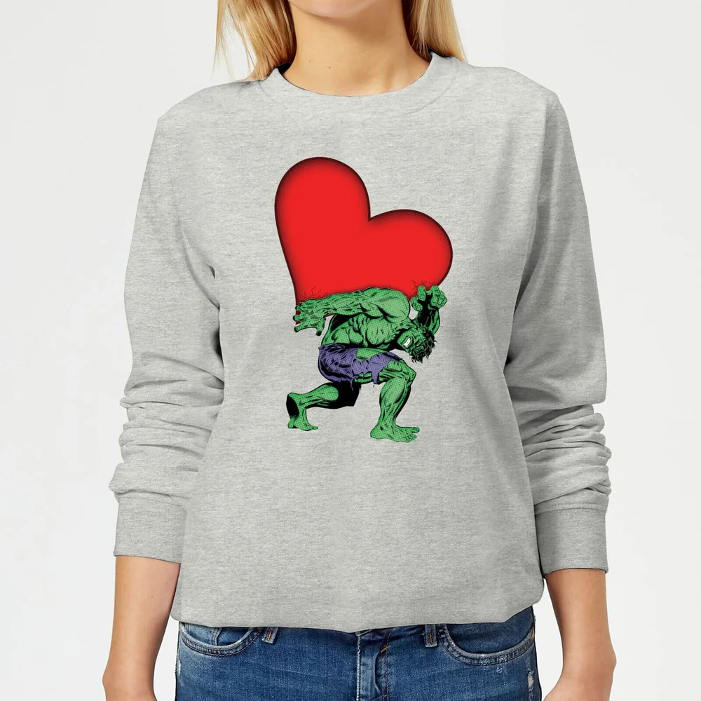 Marvel Comics Hulk met Hart Dames trui - Grijs - 3XL - Grijs Afbeelding 1