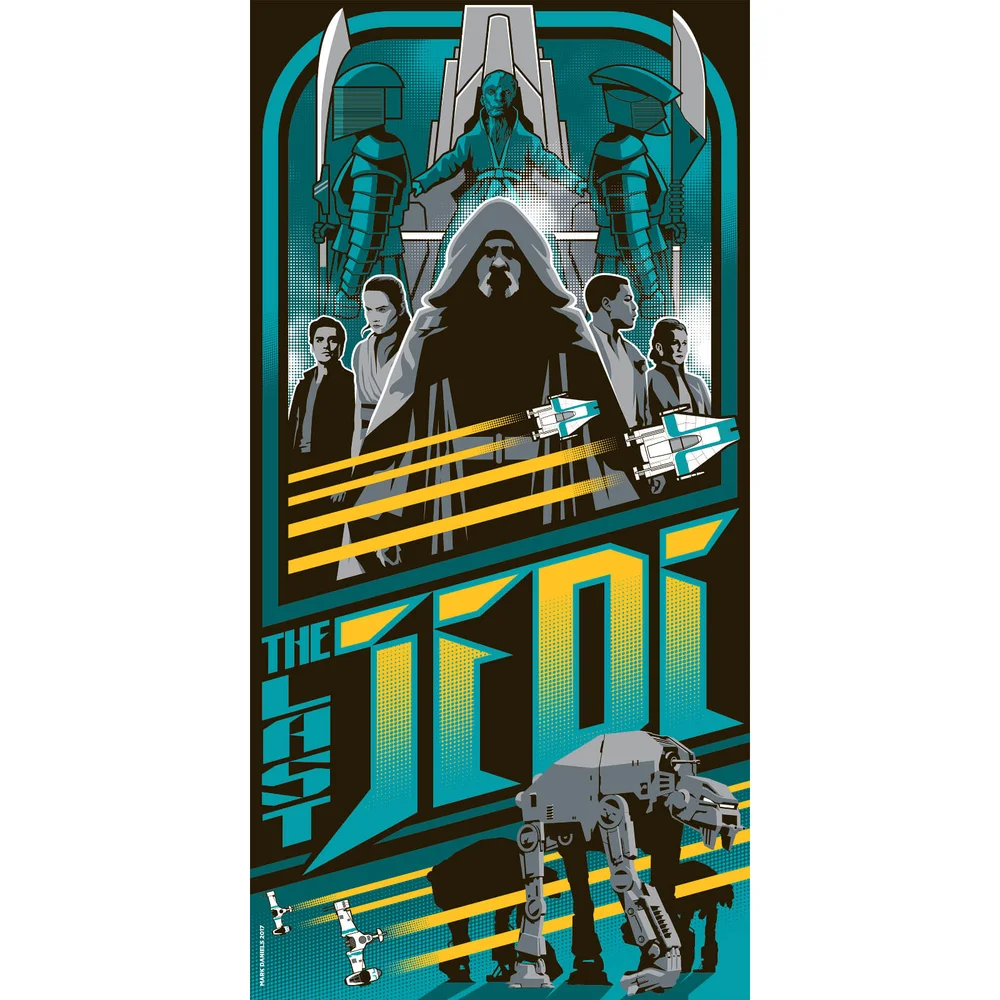 Star Wars: The Last Jedi Silkscreen Print By Mark Daniels (12" x 24") Zavvi UK Exclusive Afbeelding 1