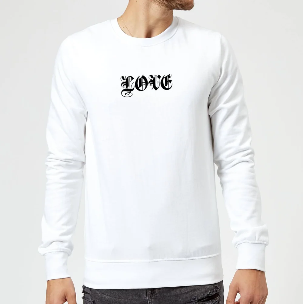 Love Gothic Text Trui - Wit - S - Wit Afbeelding 1