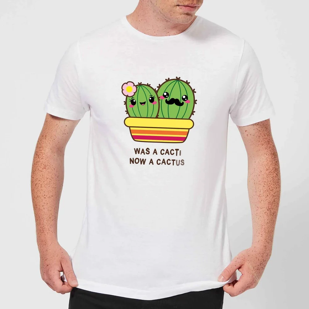 Was A Cacti, Now A Cactus T-shirt - Wit - S - Wit Afbeelding 1