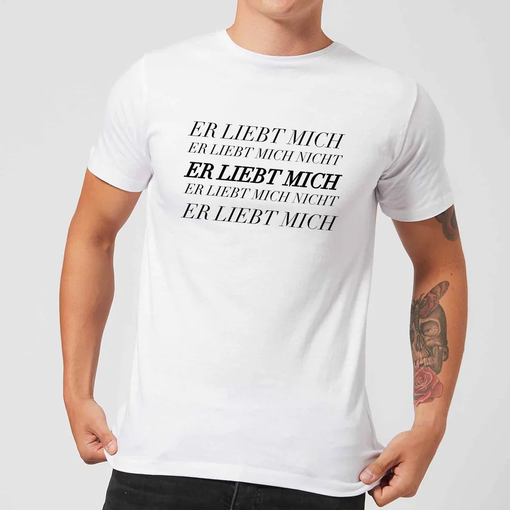 Er Liebt Mich T-shirt - Wit - S - Wit Afbeelding 1