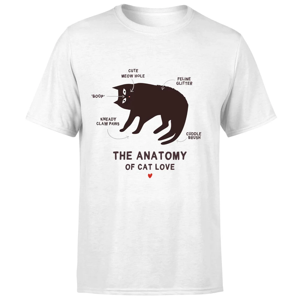 The Anatomy Of Cat Love T-shirt - Wit - S - Wit Afbeelding 1