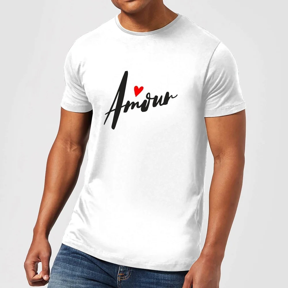Amour Script T-shirt - Wit - S - Wit Afbeelding 1